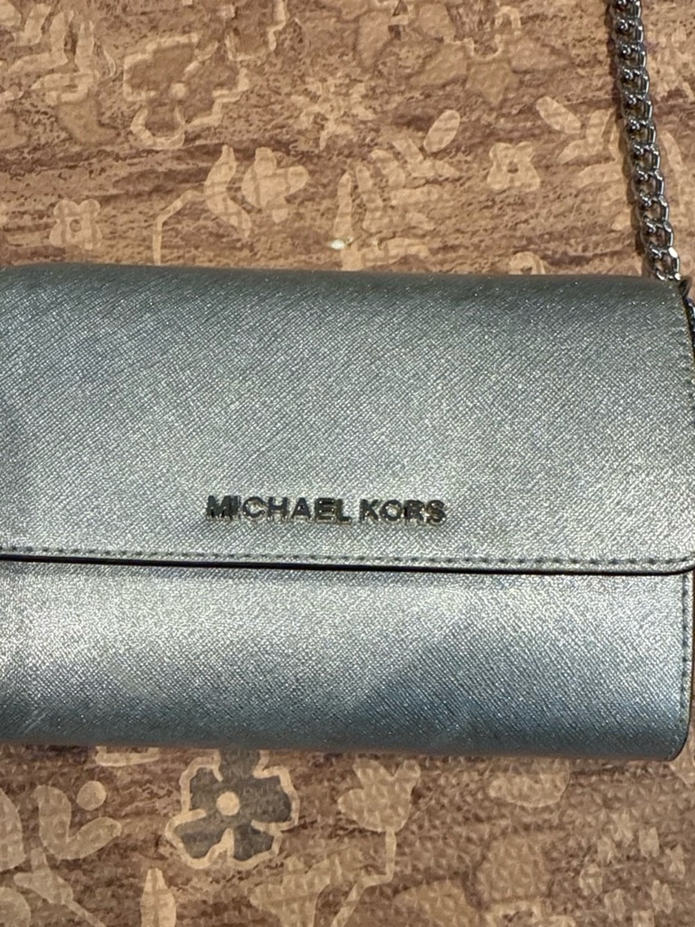 Michael Kors Silver Leather Mini Bag - Picture 2 of 3